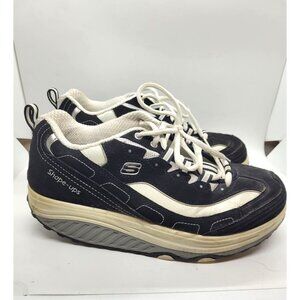 Skechers Shape-Ups Fitness Sneakers  Black & White 9 comfort  waitress walking